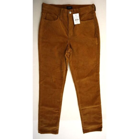 J Crew BT006 Women Sz 25 Brown Corduroy Full-Length Essential Straight Pants - Picture 1 of 10